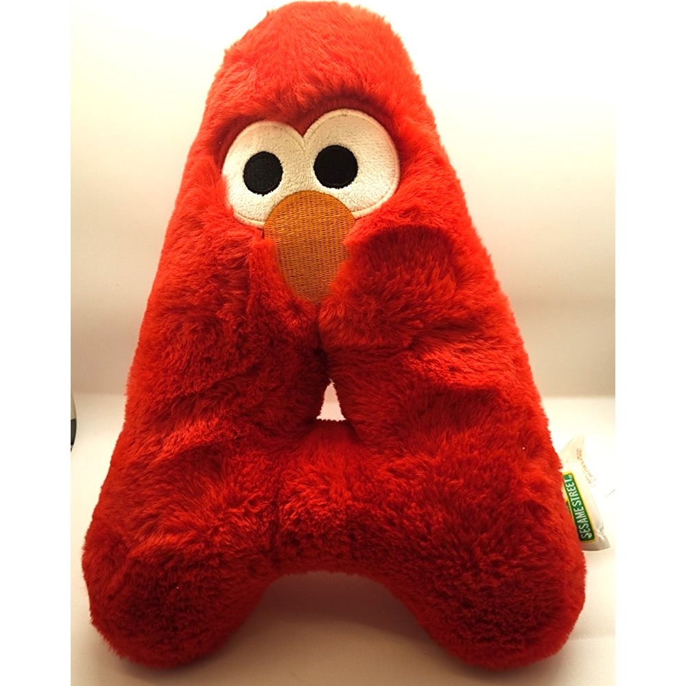 Sesame Street Elmo stuffed/plush red  letter A
